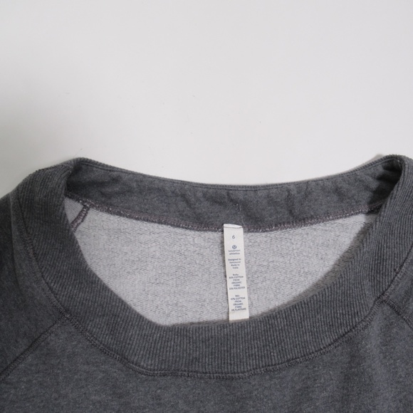 Lululemon Women's Good Karma Pullover Heathered Coal Size 6 Cotton - Picture 4 of 12